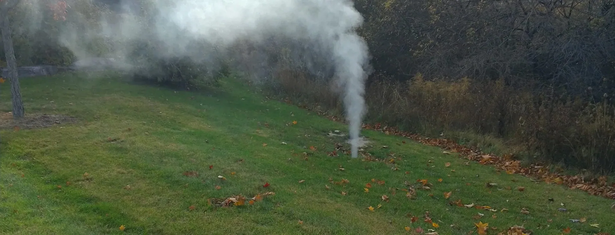 Smoke test under way on a residential lot