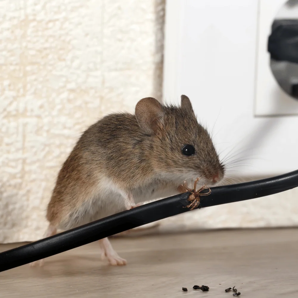 Field mouse damage in a house
